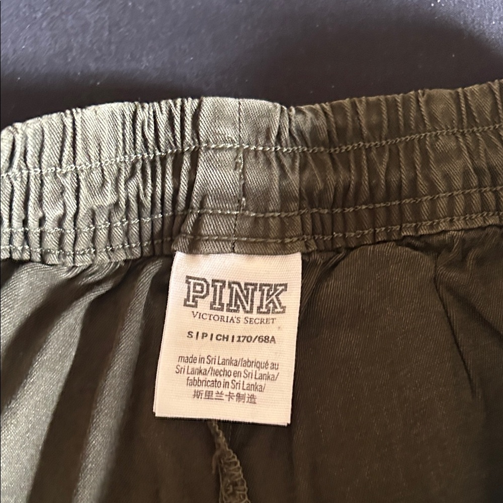 PINK by Victorias Secret Drawstring Olive Green Utility Pants - Women’s Small - Picture 3 of 4
